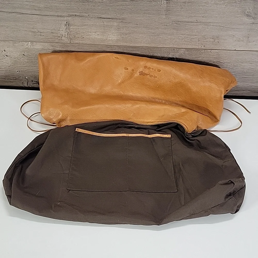 Large Vilenca Holland Tan Leather Shoulder Hobo Bag