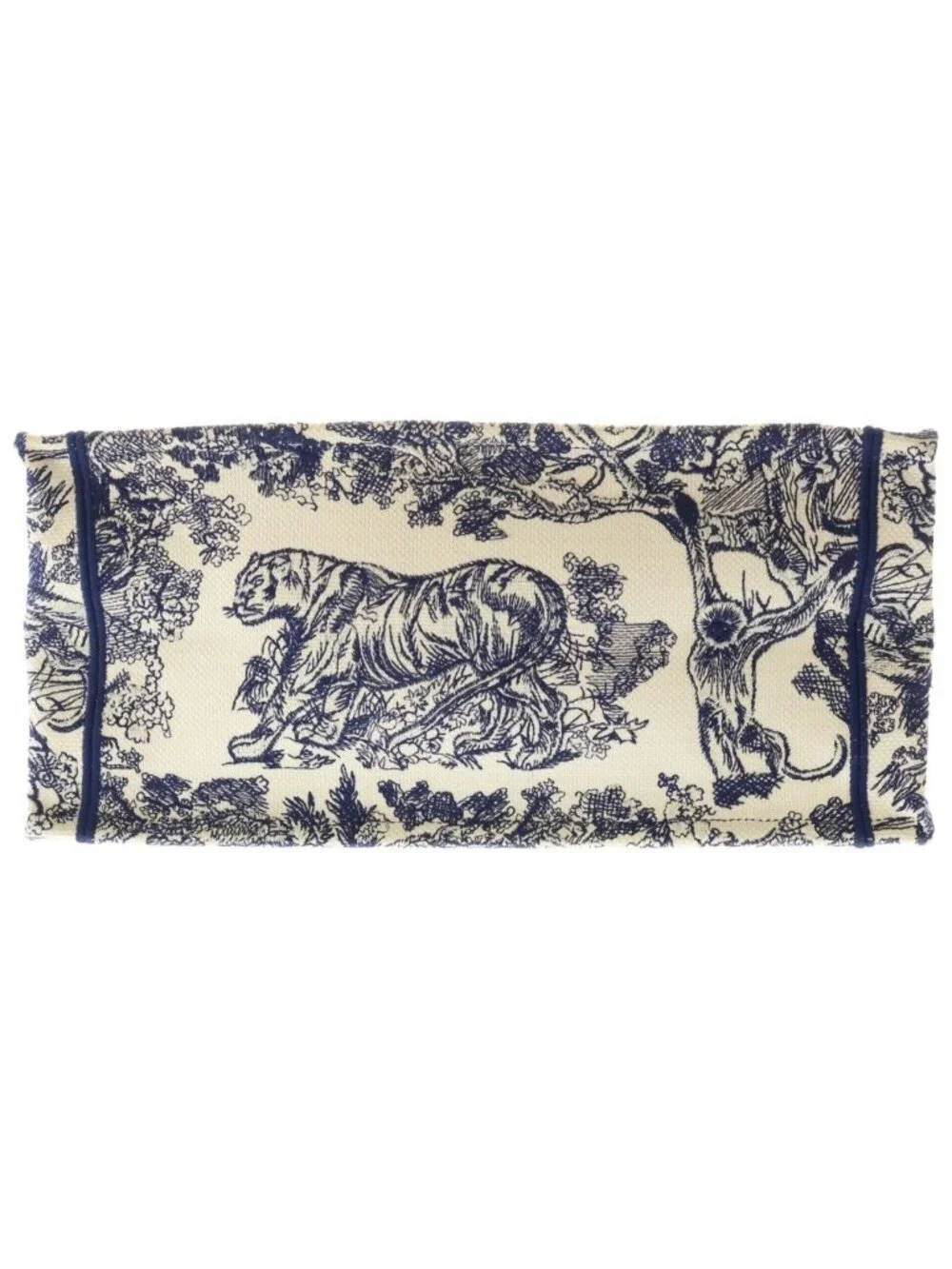 Dior Book Tote Toile de Jouy Handbag Navy Ivory Canvas