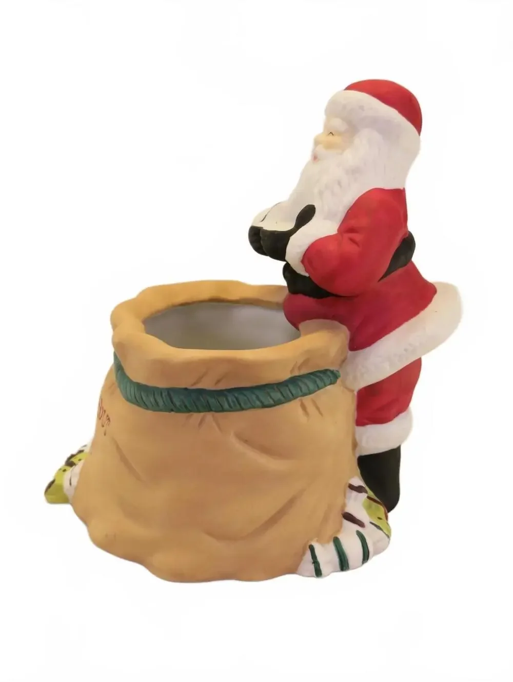 Hershey's Kisses kiss holder Candy Dish Vintage Santa with Bag