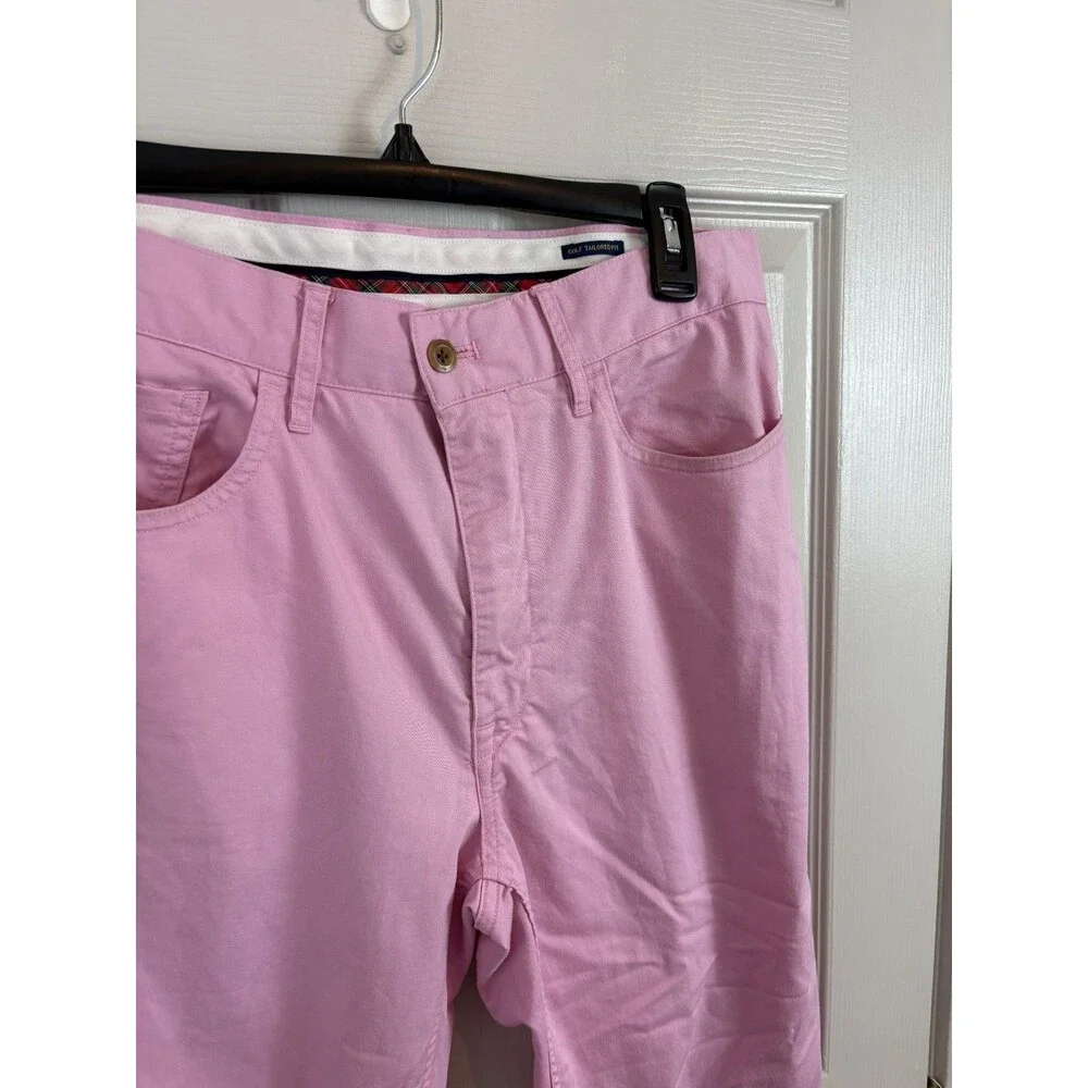 Polo Golf Ralph Lauren Mens Tailored Fit Pants 32/30 Pink lightweight Stretch