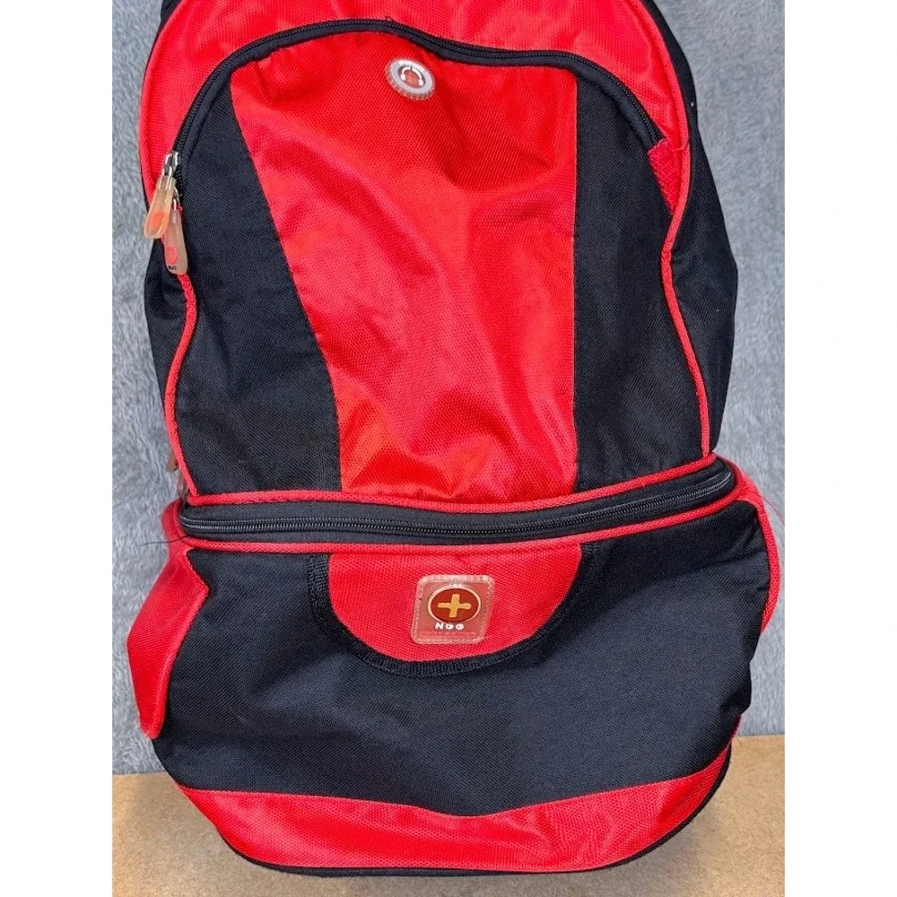 NGG Swiss Edition Insulated Cooler Backpack Hiking Travel Red Black Daypack