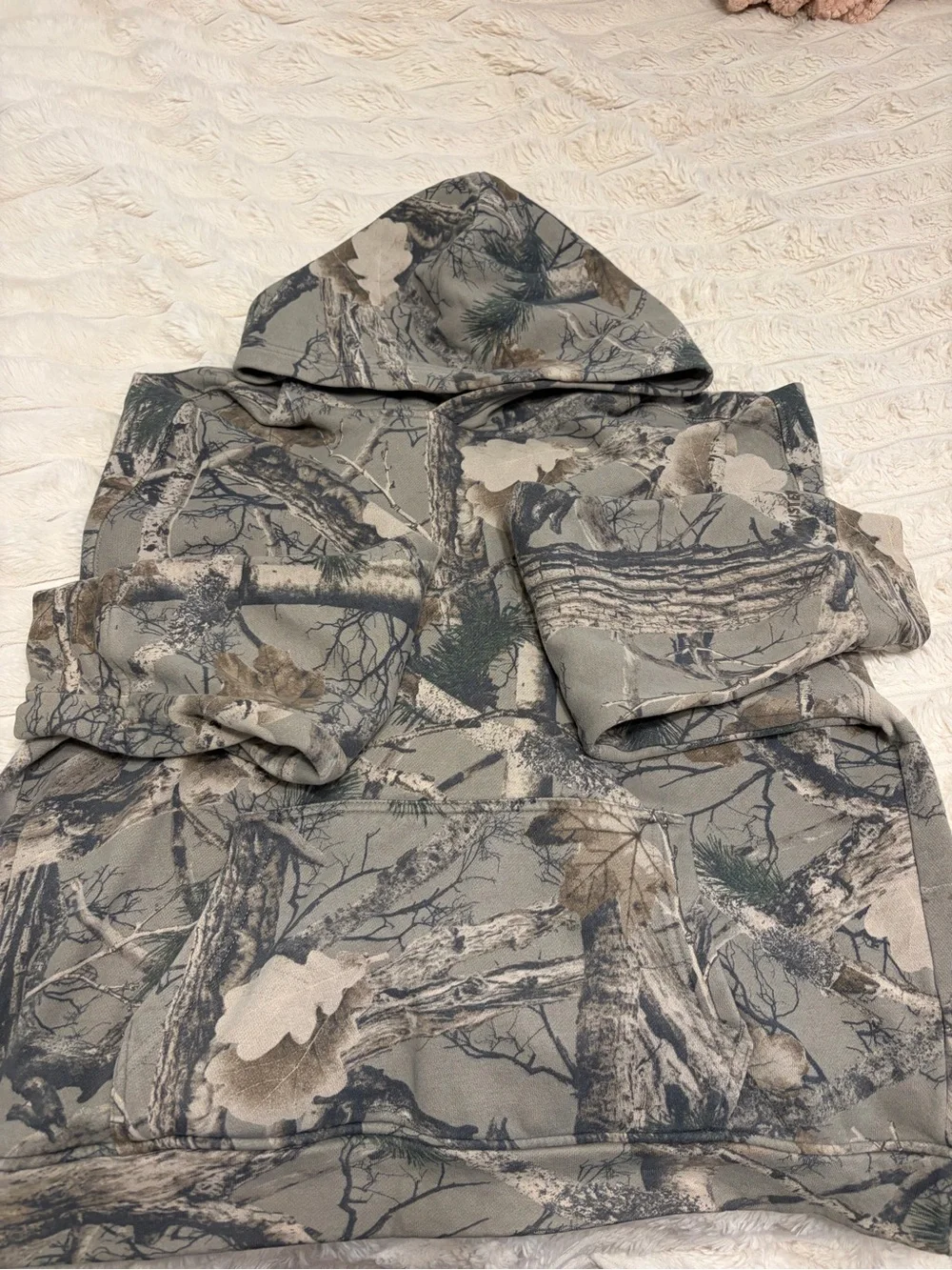 Hollister Men's Camo Hoodie in Green, Brown, Gray