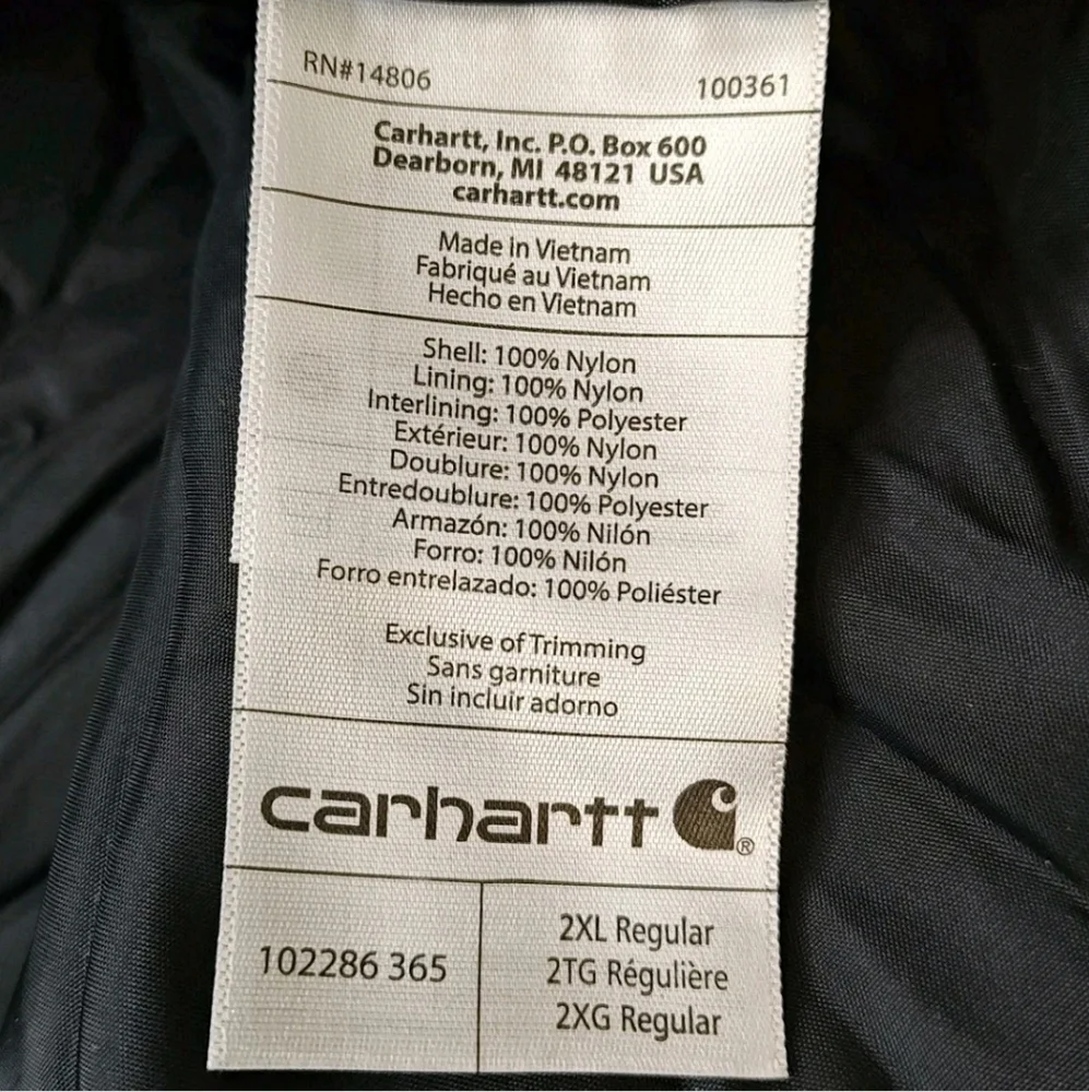 Carhartt Gilliam Rain Defender Vest Jacket Men 2X Green Full Zip Softshell Nwt
