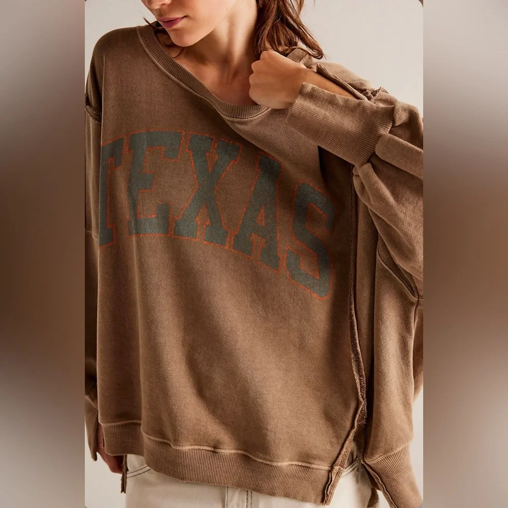Free People striped 100% shoulder