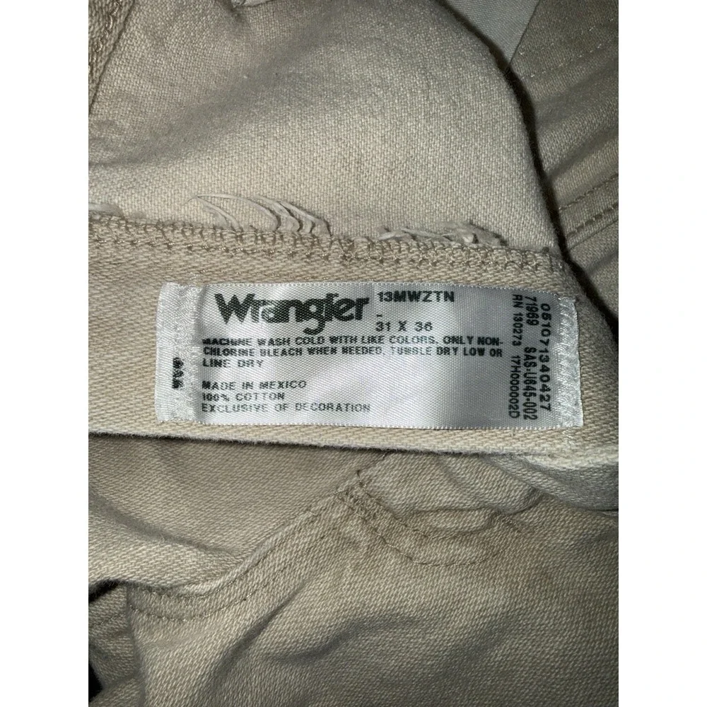 Wrangler Jeans Men 31x36 Cowboy Cut Straight Tan Denim Western Workwear