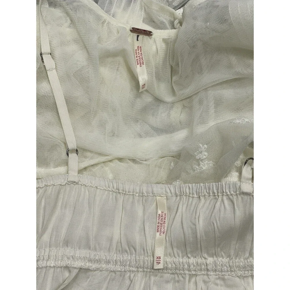 Free People Maxi Dress Women Ivory Stevie Retro Boho Resort Vacay Size XS New
