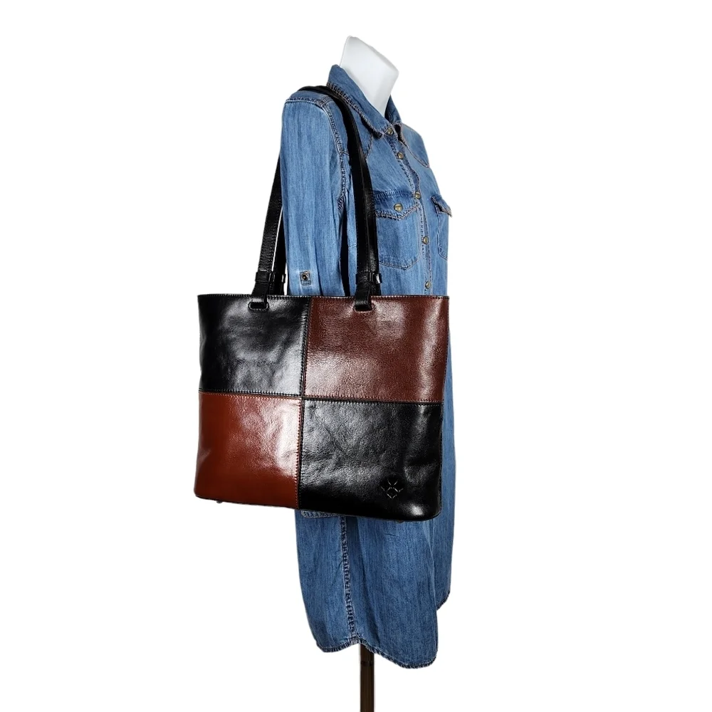 PATRICIA NASH LEATHER COLORBLOCK BRADEN TOTE
