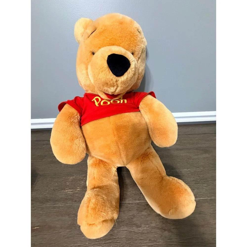 Vintage Disney Winnie the Pooh Plush Stuffed Animal Classic Red Shirt Large Bear