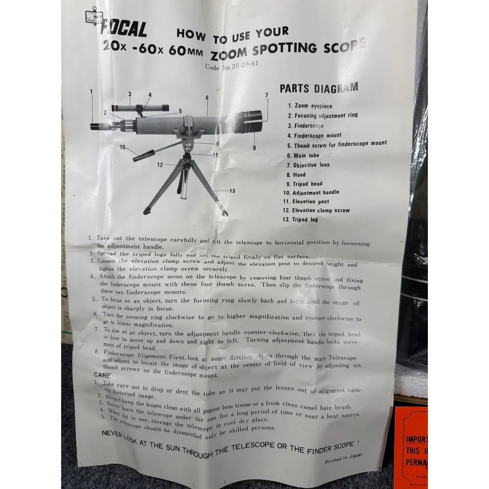 Focal astronomical telescope manual