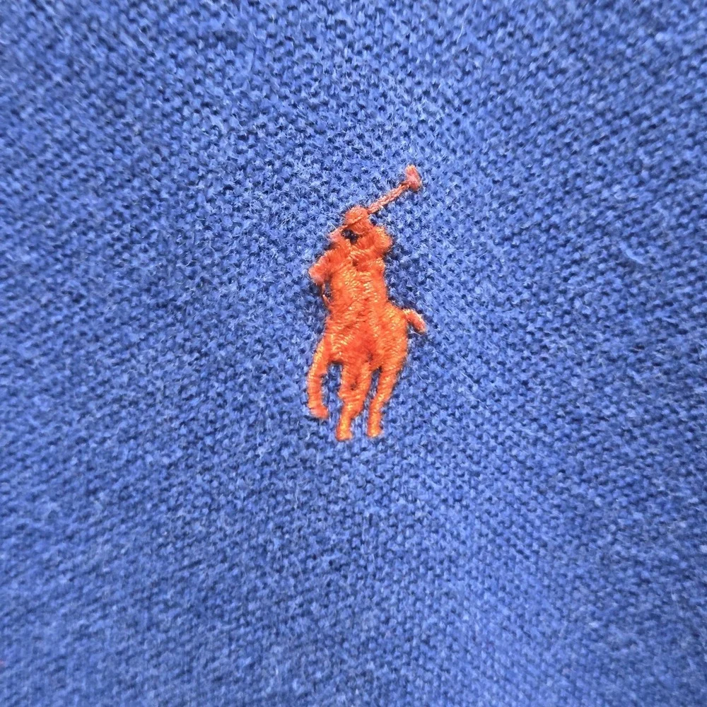 Polo Ralph Lauren Polo Shirt Mens‎ 2XL Blue Solid 100% Cotton Pony Logo Casual