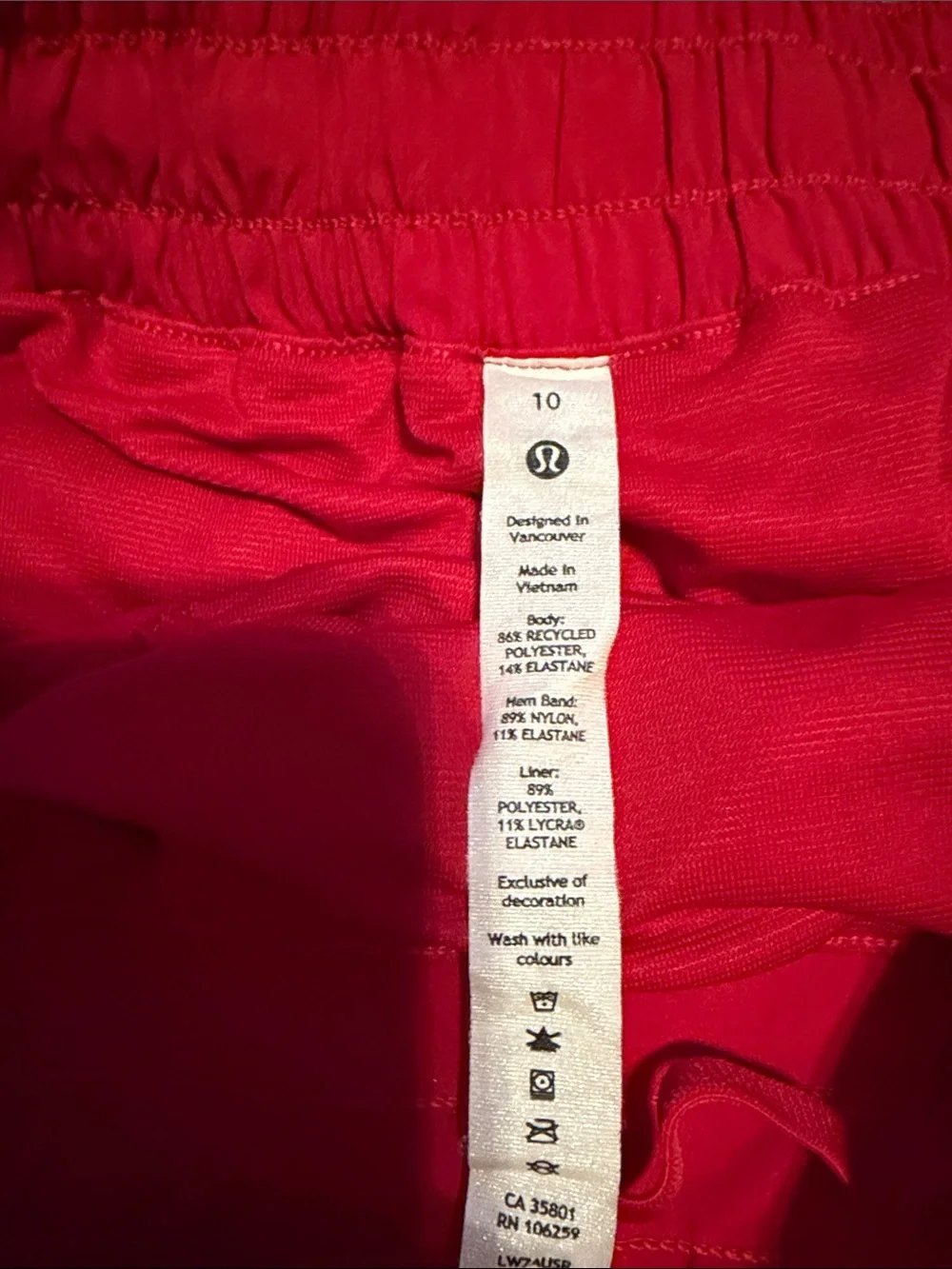 lululemon athletica lightweight red
