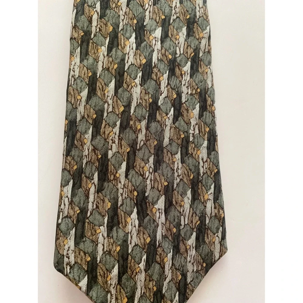 Stonehenge Martini Cocktail Collection Silk Tie Mens Green Microscopic Pattern