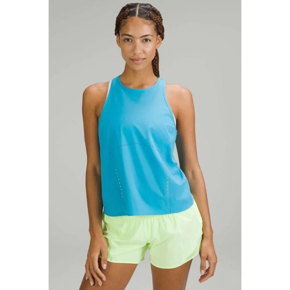 Lululemon Swift Ventilated Racerback Running Tank Top Size 4 Turquoise Tide Blue