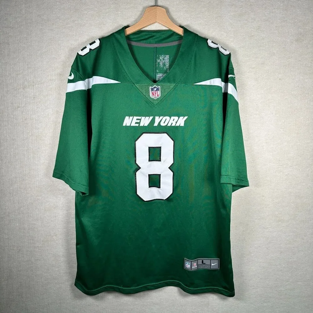 Nike New York Jets NFL Jersey Mens Large Elijah Moore #8 Green Football Shirt