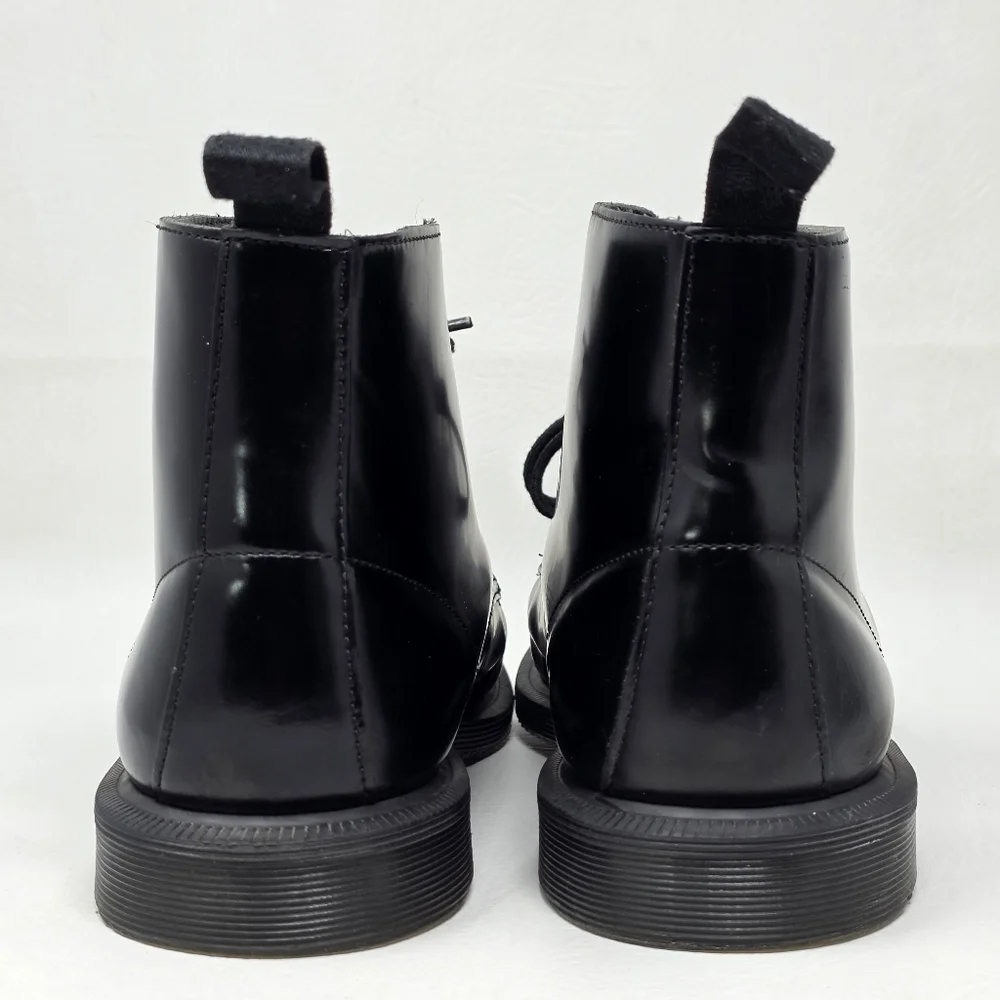 Dr Martens Emmeline Women's Black Leather 5 Eye Ankle Boots Size 10 Pre-owned