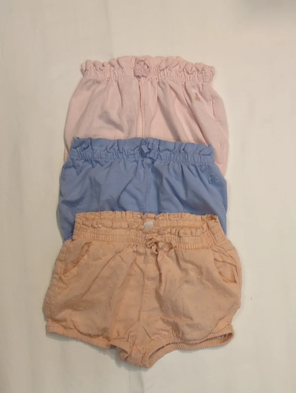 GAP Girls Pull-On Shorts Set - Light Pink, Pastel Blue, Peach
