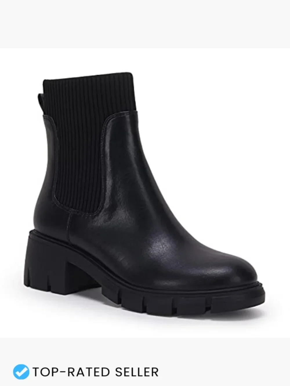 Platform Ankle Boots Chunky Block Heel Chelsea Booties Lug Sole Non-Slip Combat