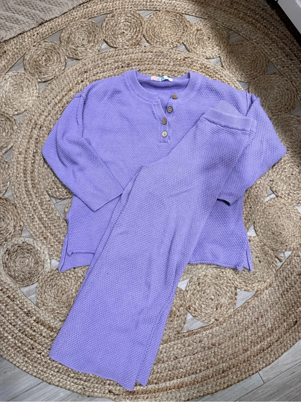 Free people Hailee sweater Lavender Lounge Set