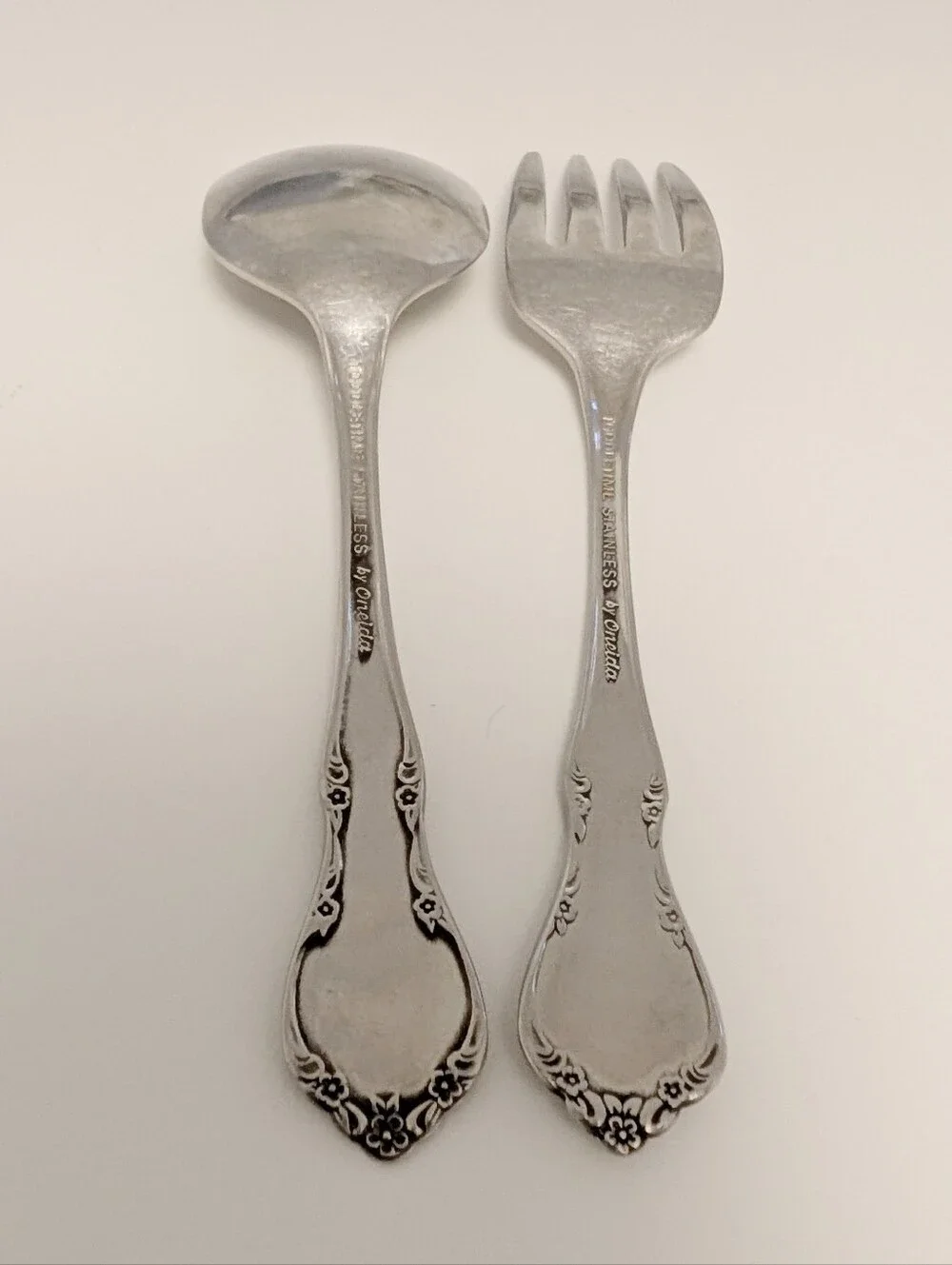 VINTAGE Childrens Stainless Flatwear Set Oneida Chateau Retro Classic Spoon Fork