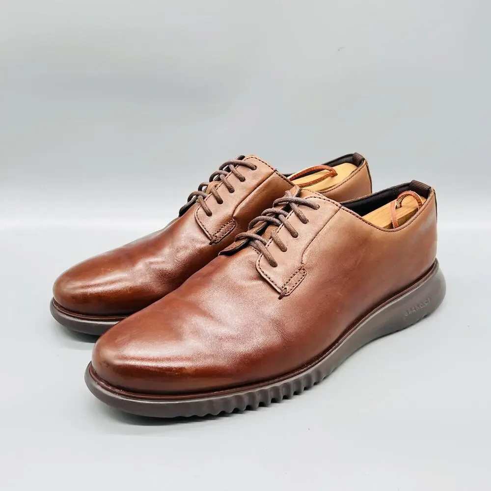 Cole Haan Shoes Mens 10.5 Brown Leather Grand OS Derby Oxford Dress Comfort