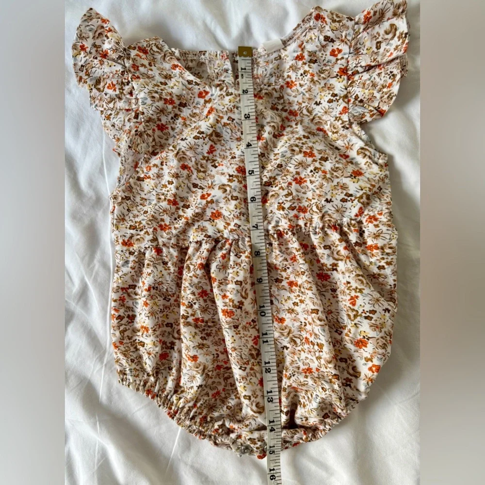 Floral Summer Baby Girl Playsuit Ruffle Short Sleeve Romper One-piece Rustic