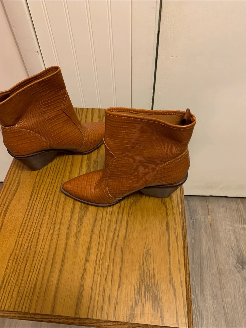 SARTO By Franco Sarto Cognac Pointed-Toe Ankle Booties