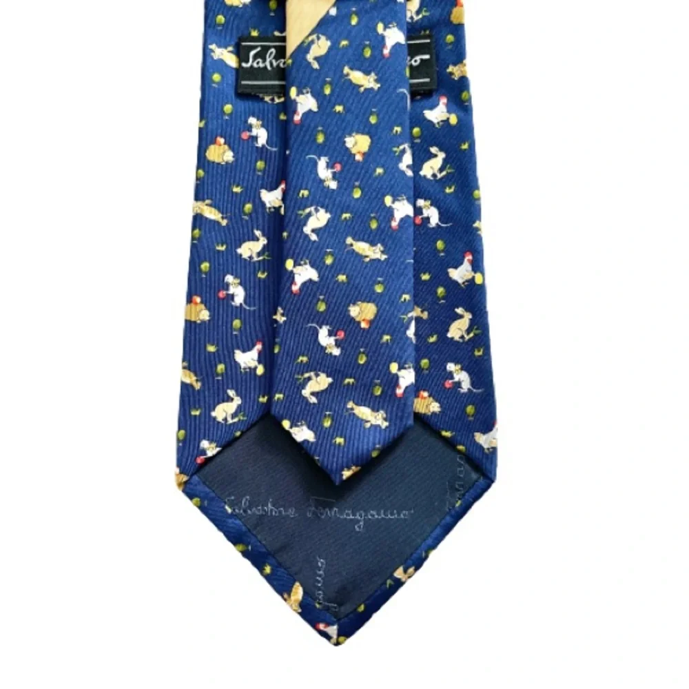 Salvatore Ferragamo Animal Bunny chicken Hedgehog Men’s Neck Tie