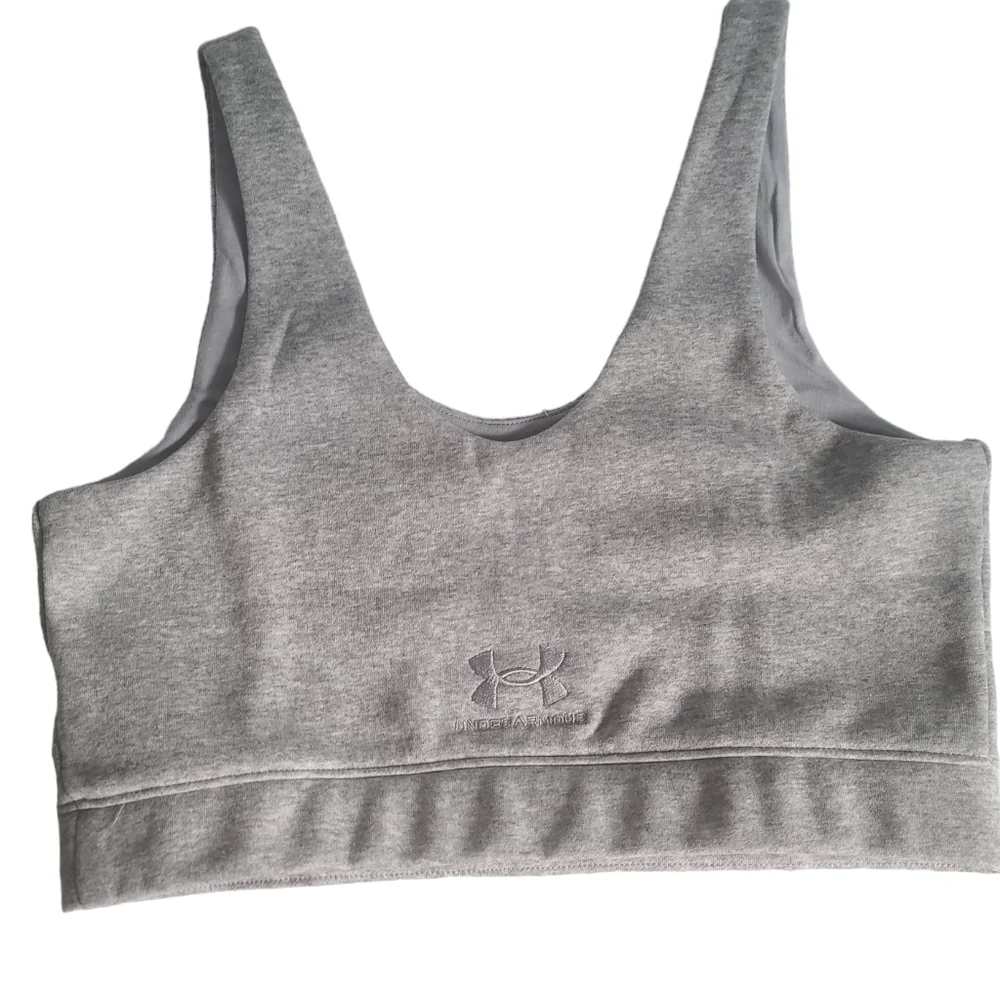 Under Armour Women's Athletic Fleece Sports Bra Bralette Gray Size Large
