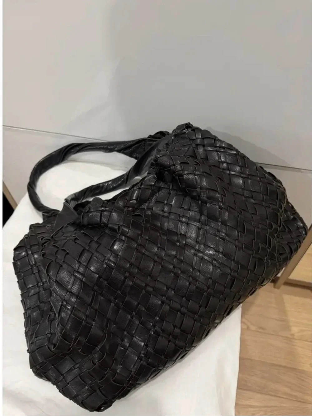 Massimo Dutti woven leather
