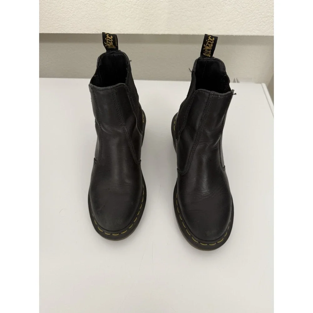 Dr. Martens Cadence Heeled Chelsea Boots Black Leather Womens 7 Pull On Ankle