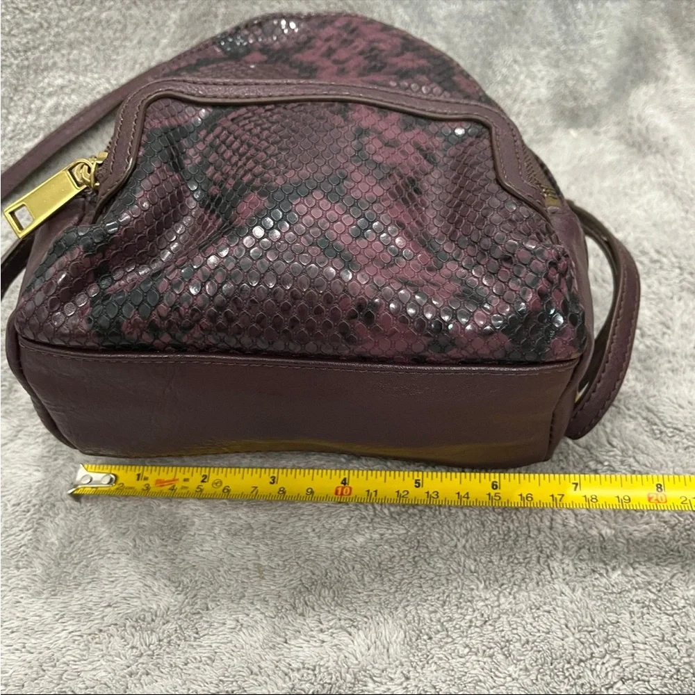 Fossil maisie mini backpack faux snake skin purple and gold