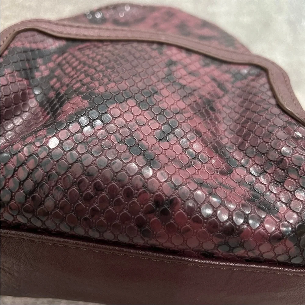 Fossil maisie mini backpack faux snake skin purple and gold