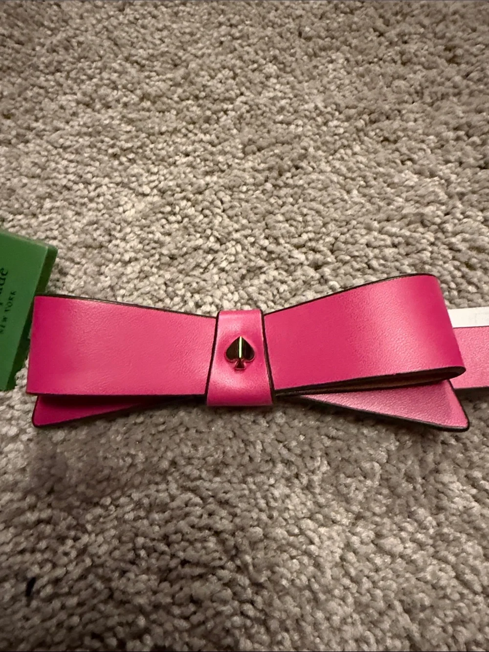kate spade Hot Pink bow belt with spade