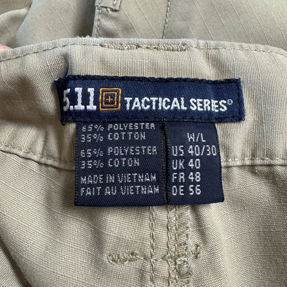 5.11 Tactical Series Cargo Pants Mens 40/30 Khaki Ripstop Style 74273