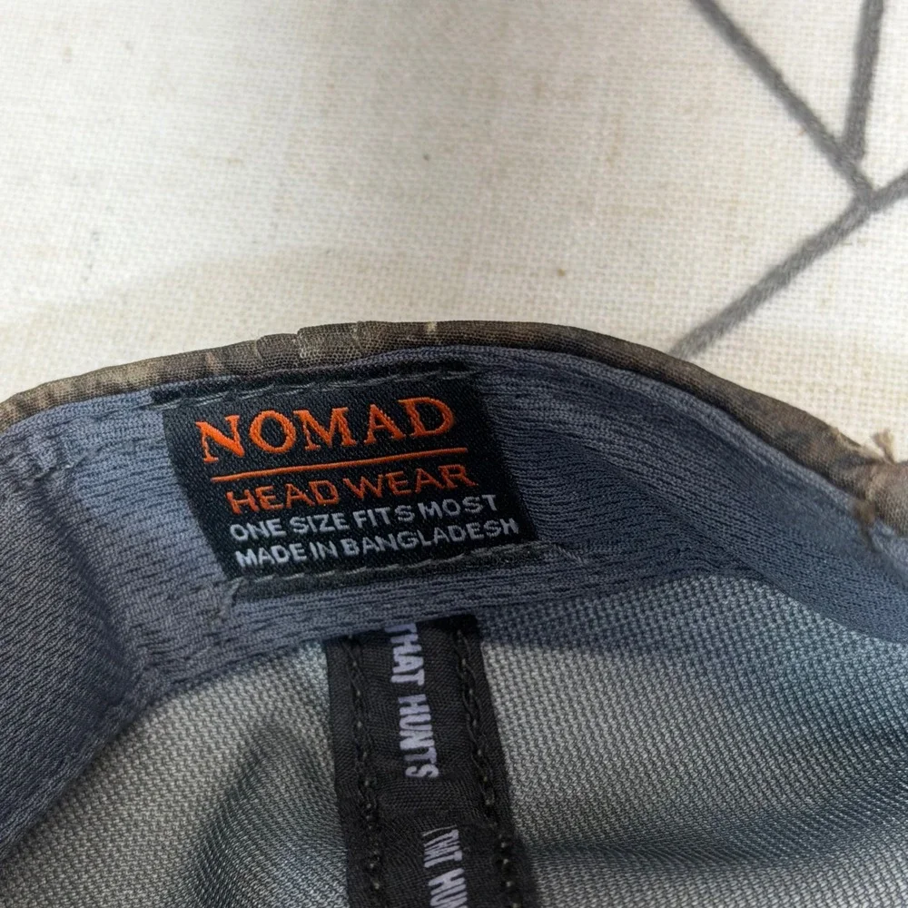Nomad Snapback Hat OSFM Brown Realtree Timber Camo Hunting Logo Patch Cap