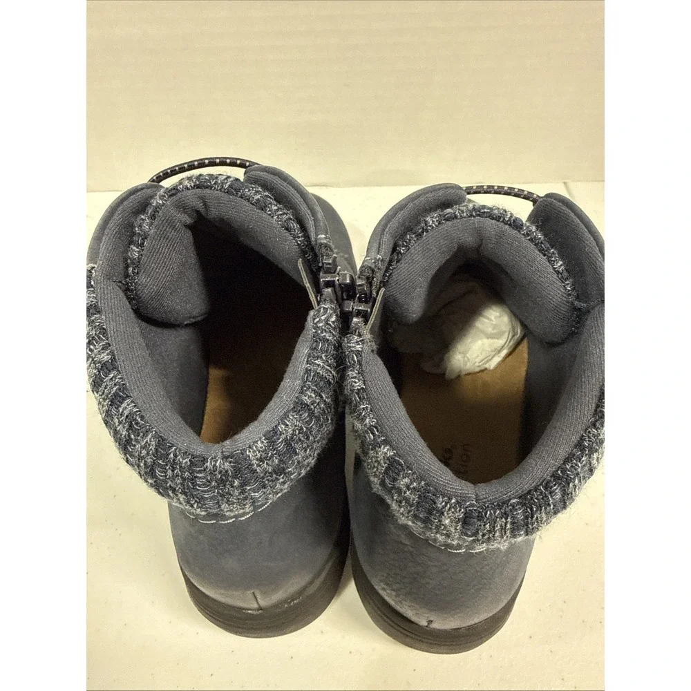 Clarks Carleigh Jade Womens Navy Leather Zip Up Ankle Boots Booties Sz 6.5