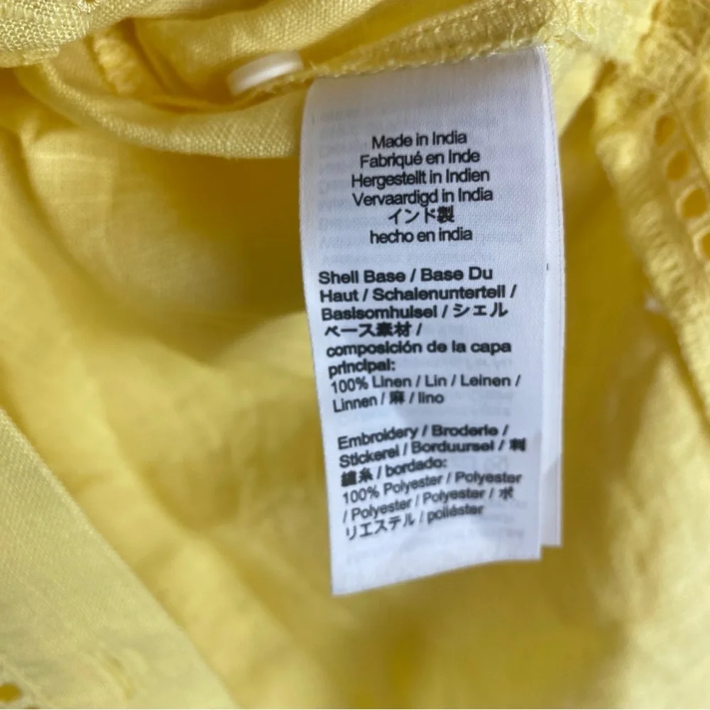 J. Crew Garçon Classic Shirt in Eyelet Linen Yellow