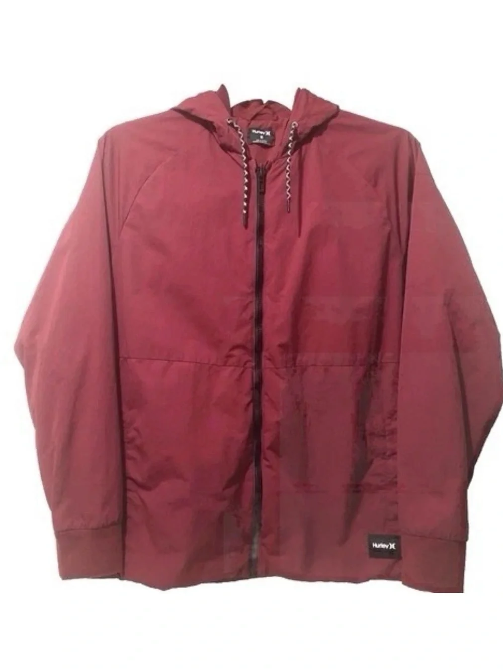 Hurley Men's Burgundy Hooded Windbreaker Jacket