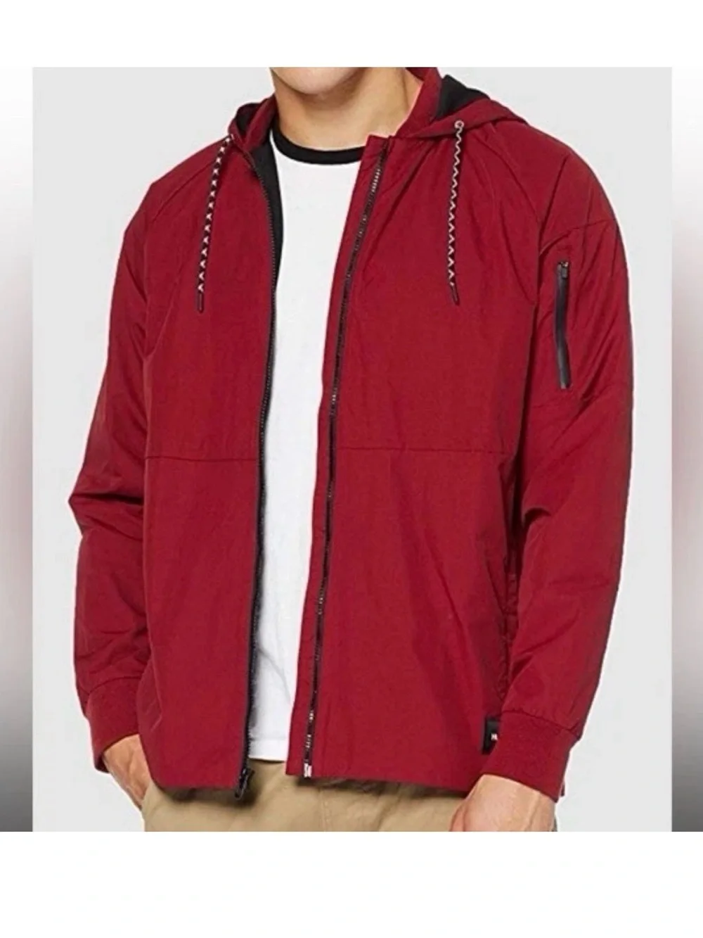 Hurley Men's Burgundy Hooded Windbreaker Jacket