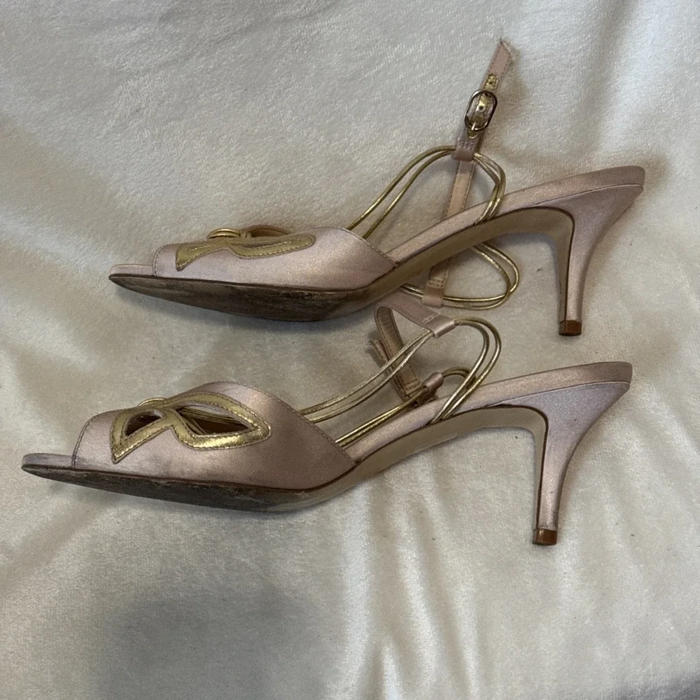 Maeve Butterfly Slingback Kitten Heels Metallic Butterfly Design Sz 9