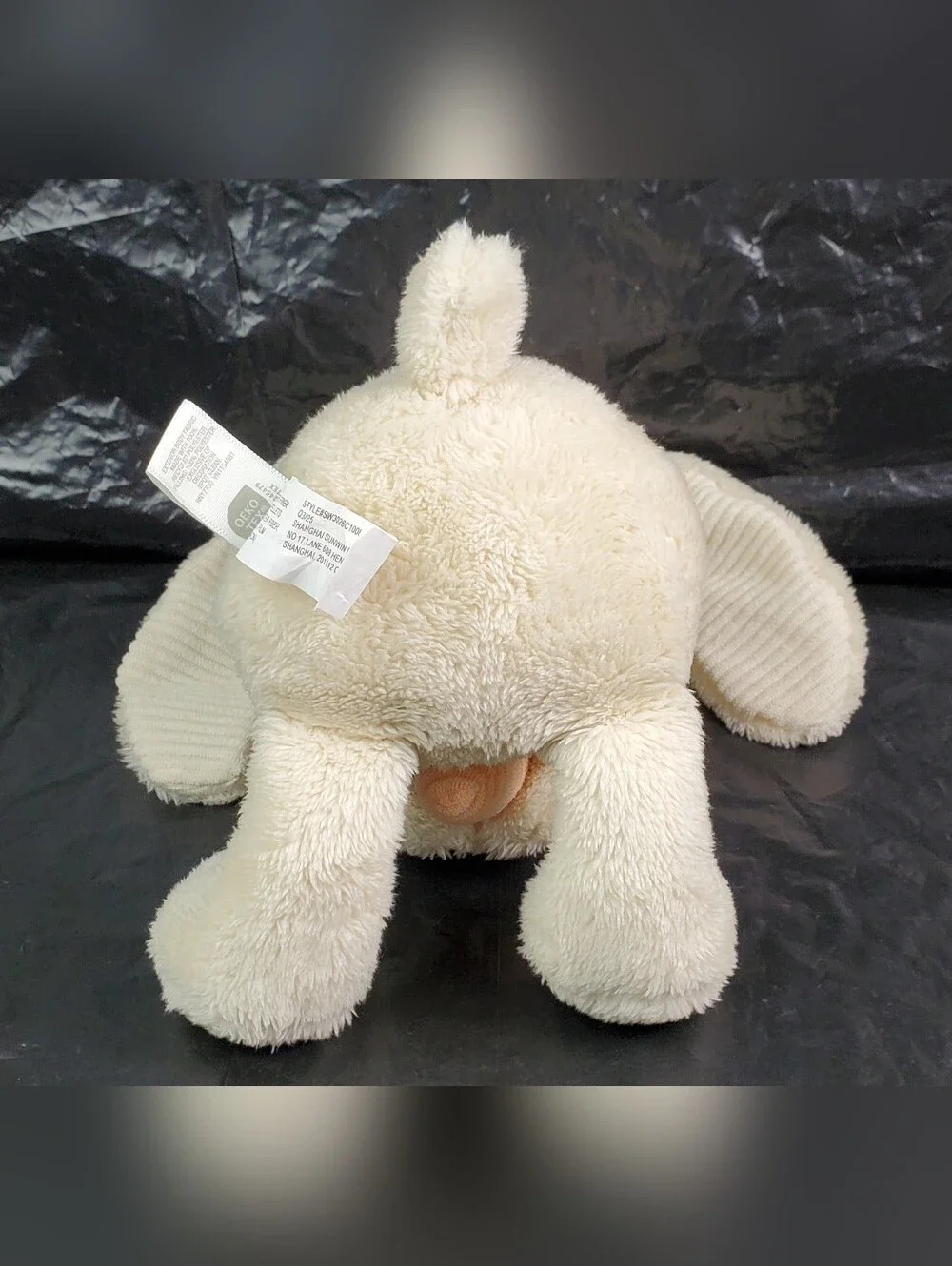 Cloud Island Cream Bunny w/ Carrot Rattle Stuffed Animal Plush Sewn Eyes - GUC