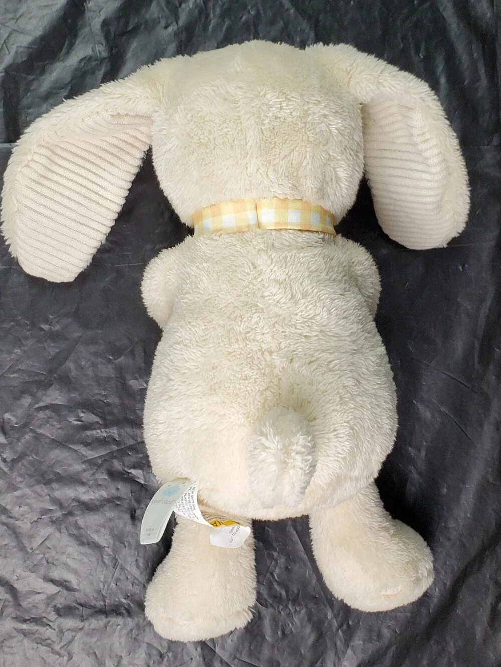 Cloud Island Cream Bunny w/ Carrot Rattle Stuffed Animal Plush Sewn Eyes - GUC