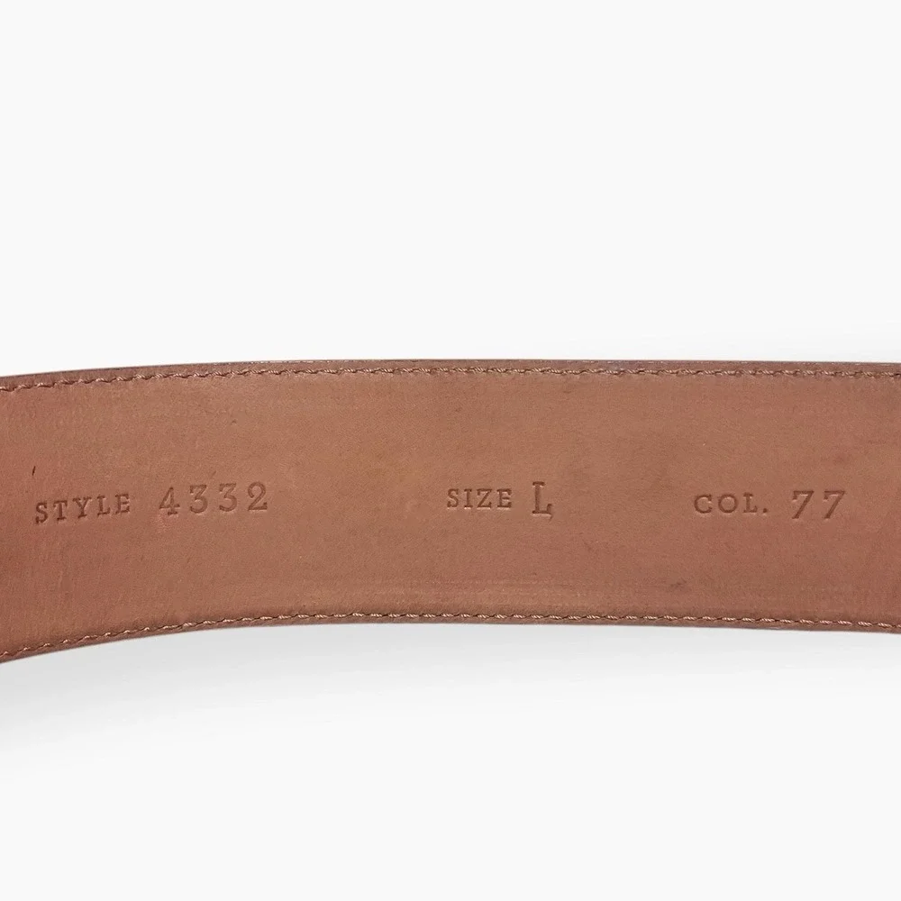 Vintage 70s Wide Avion Pink Leather Belt Retro Boho Large Spain Tan