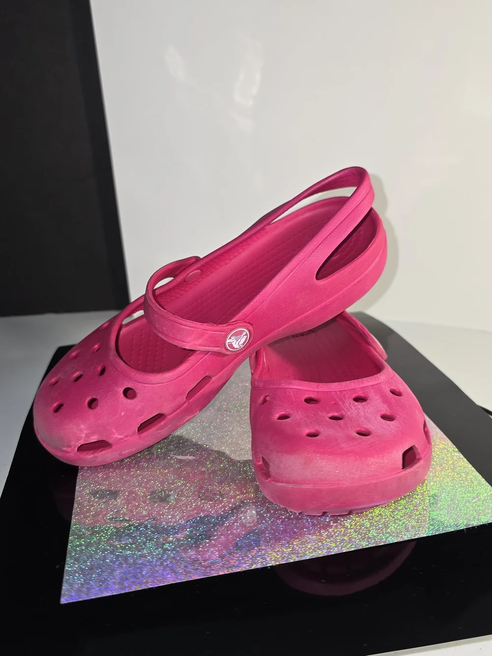 CROCS Shayna Hot Pink Mary Jane-Style Clog with Back Strap Big Girls Sz 6
