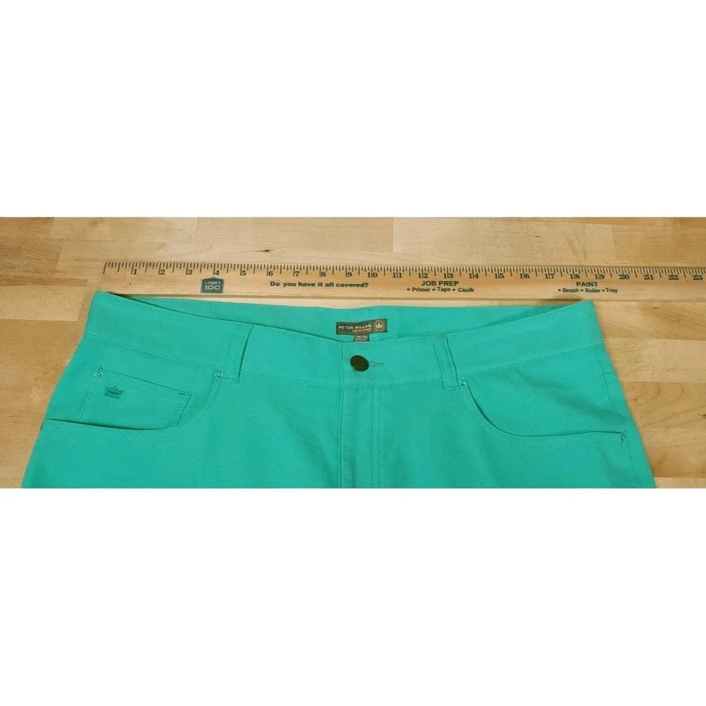 Peter Millar EB66 Mens Golf Pants 36x34 Teal Green Crown Sport Straight Leg
