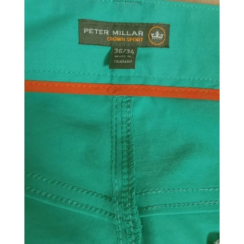 Peter Millar EB66 Mens Golf Pants 36x34 Teal Green Crown Sport Straight Leg