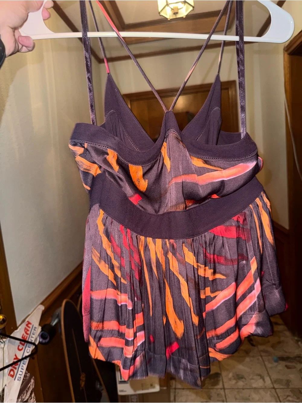 Dark purple and orange Racerback flowy tank top free people size 4