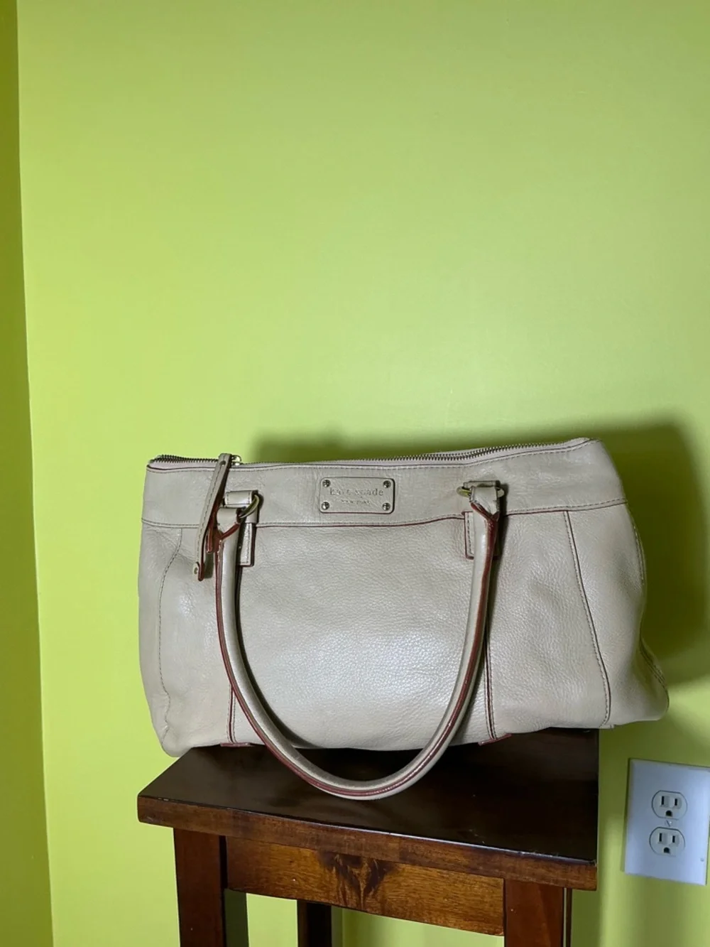 kate spade cream leather