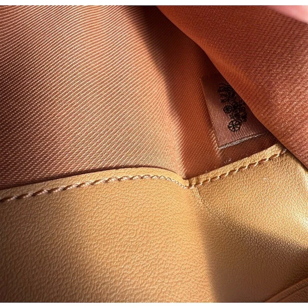 COACH Bifold Wallet Signature Canvas Khaki with Gold Hardware AUTHENTIC