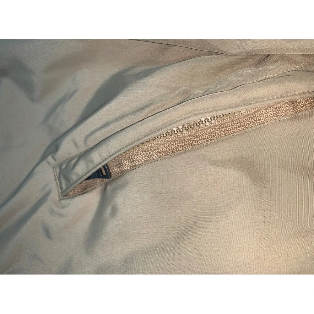 Polo Ralph Lauren Mens Tan Windbreaker Jacket Stowaway Hood Fleece Lined Large